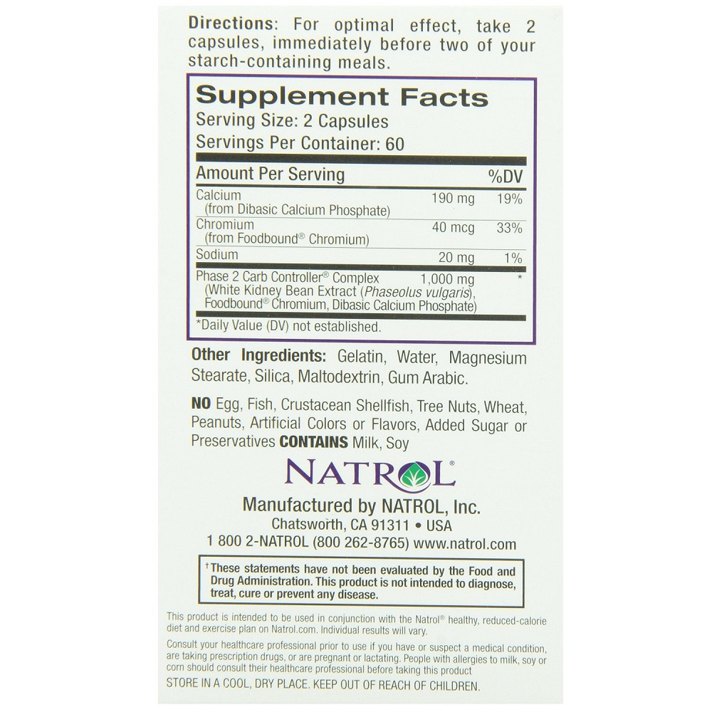 Natrol White Kidney Bean Carb Intercept – 120 Capsules – Cornerstone